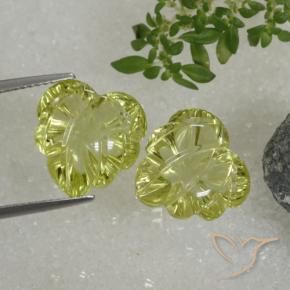 14.33 ctw Yellow Quartz Stones, Natural Quartz in Carved Leaf Shape for Sale