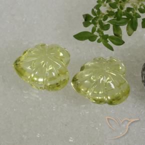 Quartz Gemstones in 13 x 13 mm (calibrated) Size for Sale, Quartz Stones in Yellow Green Color