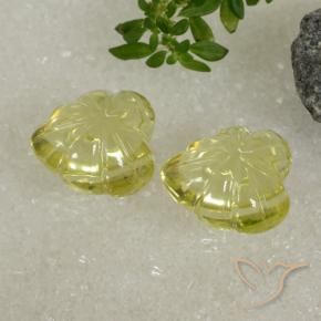 Quartz Gemstones in 12.7 x 12.4 mm Size for Sale, Quartz Stones in Lemon Yellow Color