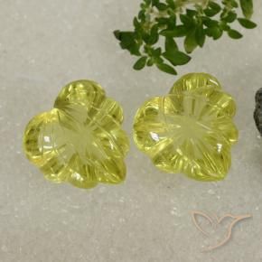 20.69 ctw Yellow Quartz Stones, Natural Quartz in Carved Leaf Shape for Sale