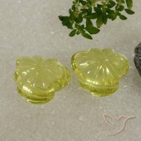Quartz Gemstones in 15 x 15 mm (calibrated) Size for Sale, Quartz Stones in Corn Yellow Color