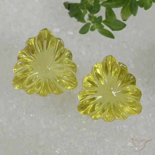 10.43 ct Yellow Quartz, 11.7 x 11.3 mm Carved From Brazil, Photo A