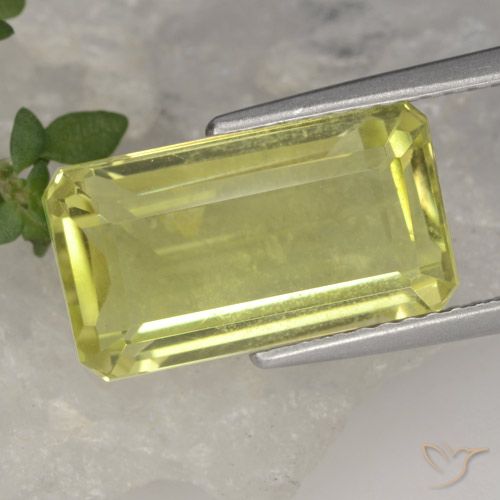 5.63ct Natural Light Yellow Quartz, Emerald Cut, VS