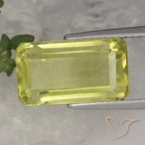 5.63 ct Yellow Quartz Stone, Natural Quartz in Octagon Step Cut Shape for Sale