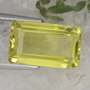 4.46 ct Yellow Quartz Stone, Natural Quartz in Octagon Step Cut Shape for Sale
