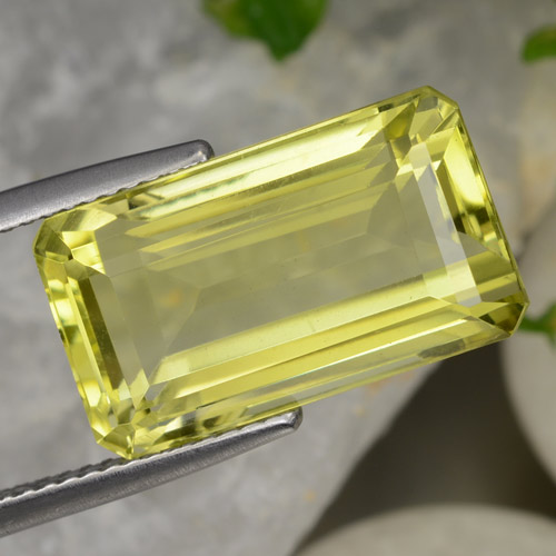 hellgelb Quarz Edelstein - 12ct Octagon Stufenschliff (ID: 472961)