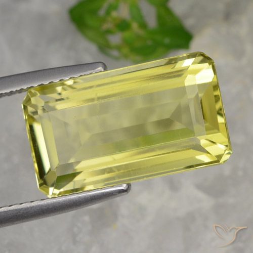 8.23ct Natural Light Yellow Quartz, Emerald Cut, VVS-VS