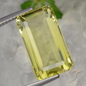 8.23 ct Yellow Quartz Stone, Natural Quartz in Octagon Step Cut Shape for Sale