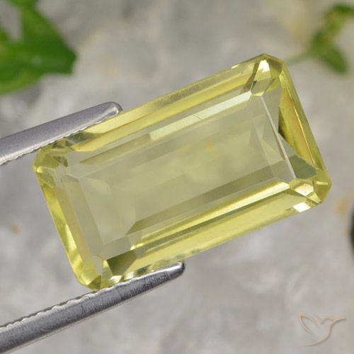 5.64ct Natural Light Yellow Quartz, Emerald Cut, VS