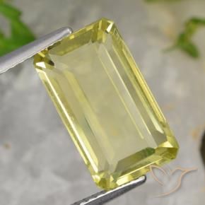 5.64 ct Yellow Quartz Stone, Natural Quartz in Octagon Step Cut Shape for Sale
