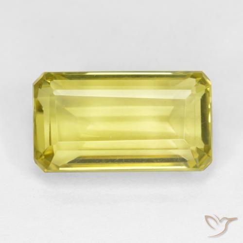 6.12ct Natural Light Pineapple Yellow Quartz, Emerald Cut, VVS-VS