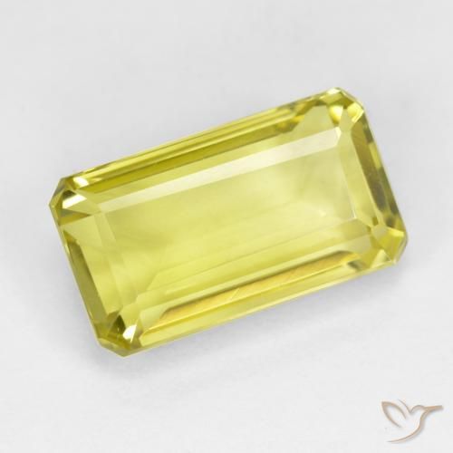 6.12 ct Yellow Quartz Stone, Natural Quartz in Octagon Step Cut Shape for Sale