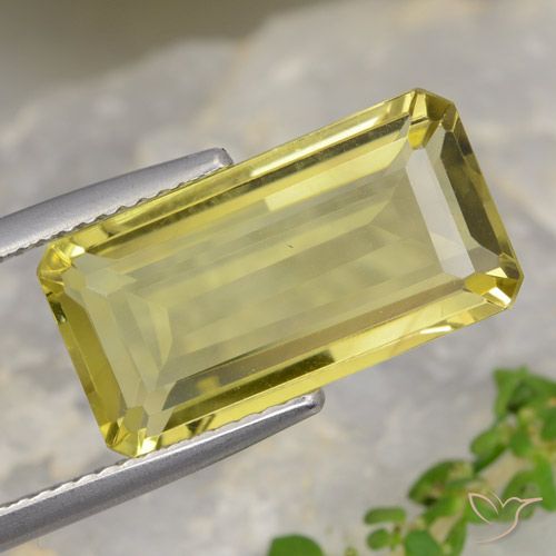 7.83ct Natural Medium Yellow Quartz, Emerald Cut, VVS-VS