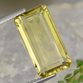 7.83 ct Yellow Quartz Stone, Natural Quartz in Octagon Step Cut Shape for Sale