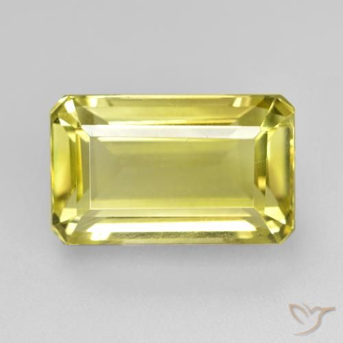 6.62ct Natural Light Yellow Quartz, Emerald Cut, VS