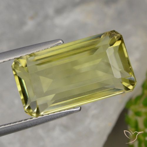 10.68ct Natural Pineapple Yellow Quartz, Emerald Cut, VVS