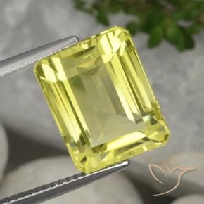 9.06 ct Yellow Quartz Stone, Natural Quartz in Octagon Step Cut Shape for Sale