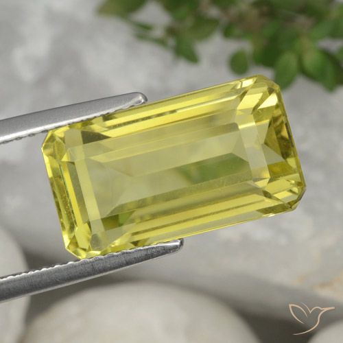 7.52ct Natural Pineapple Yellow Quartz, Emerald Cut, VVS-VS