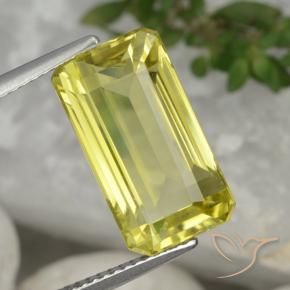 7.52 ct Yellow Quartz Stone, Natural Quartz in Octagon Step Cut Shape for Sale