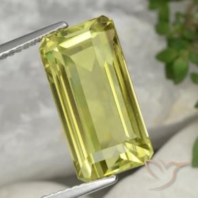 8.34 ct Yellow Quartz Stone, Natural Quartz in Octagon Step Cut Shape for Sale