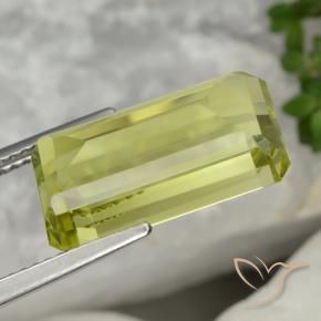 Quartz Gemstone in 16.1 x 8.3 mm Size for Sale, Quartz Stone in Green Yellow Color