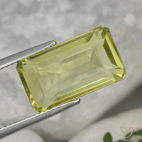 8.13ct Natural Medium Yellow Quartz, Emerald Cut, VVS-VS