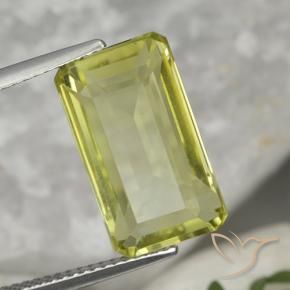 8.13 ct Yellow Quartz Stone, Natural Quartz in Octagon Step Cut Shape for Sale