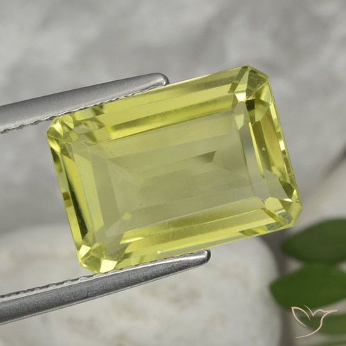 Medium Yellow Кварц Камень - 5.7ct Восьмиугольная ступенчатая огранка (ID: 473018)
