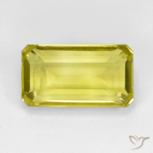 5.20ct Natural Pineapple Yellow Quartz, Emerald Cut, VVS-VS