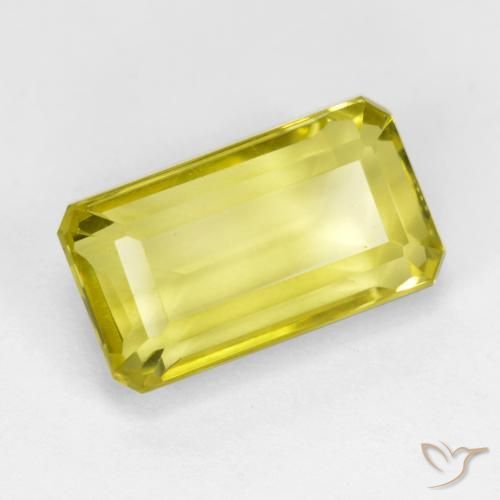 5.20 ct Yellow Quartz Stone, Natural Quartz in Octagon Step Cut Shape for Sale