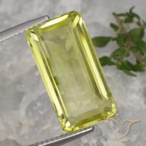 10.27 ct Yellow Quartz Stone, Natural Quartz in Octagon Step Cut Shape for Sale