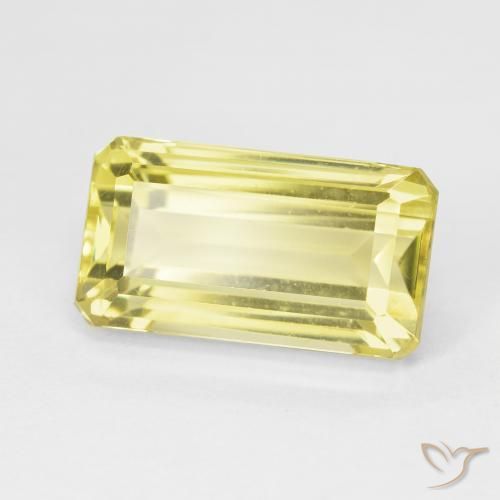 6.84 ct Yellow Quartz Stone, Natural Quartz in Octagon Step Cut Shape for Sale