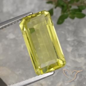 5.60 ct Yellow Quartz Stone, Natural Quartz in Octagon Step Cut Shape for Sale