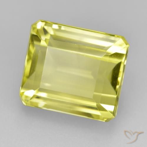 9.31ct Natural Light Yellow Quartz, Emerald Cut, VVS-VS