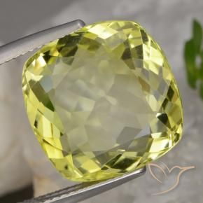 14.34 ct Yellow Quartz Stone, Natural Quartz in Cushion-Cut Shape for Sale