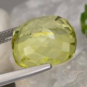 Quartz Gemstone in 15 x 15 mm (calibrated) Size for Sale, Quartz Stone in Light Yellow Color