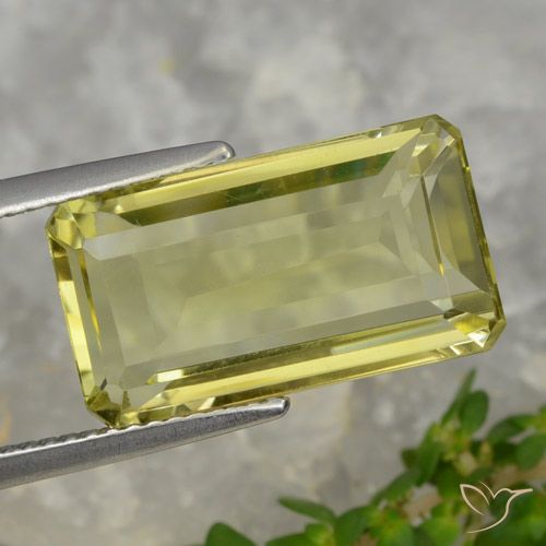 8.20ct Natural Medium Yellow Quartz, Emerald Cut, VVS-VS