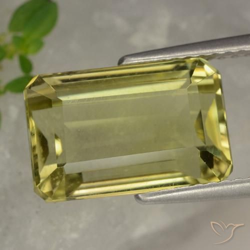 6.42ct Natural Pale Yellow Quartz, Emerald Cut, VVS-VS