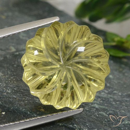 12.61ct Natural Lagoa Amarela Quartzo, Flor cortada, Transparente, Photo A