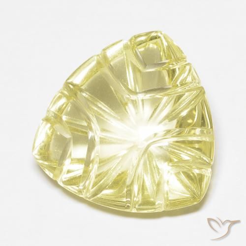 10.44 ct Yellow Quartz Stone, Natural Quartz in Carved Leaf Shape for Sale