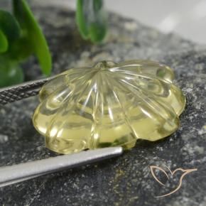 Quartz Gemstone in 16.8 x 13.5 mm Size for Sale, Quartz Stone in Medium-Light Yellow Color