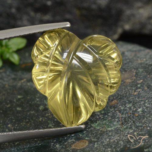 12.04ct Natural Light Gold Quartz, Flower Cut, Transparent