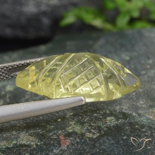 Quartz Gemstone in 20.1 x 9.9 mm Size for Sale, Quartz Stone in Light Yellow Color