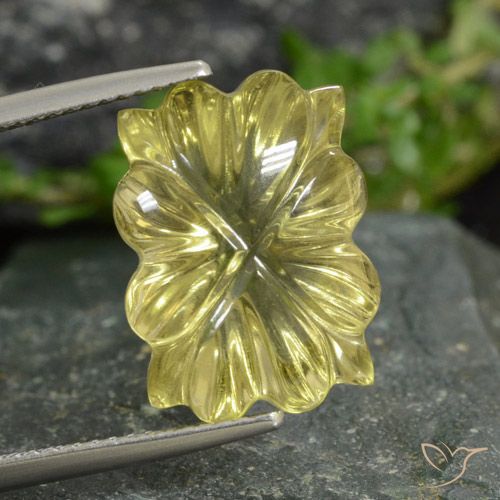10.48ct Natural Laguna Yellow Quartz, Flower Cut, Transparent