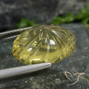 Quartz Gemstone in 17.6 x 13.8 mm Size for Sale, Quartz Stone in Medium-Light Yellow Color
