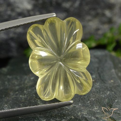 9.49ct Natural Pale Yellow Quartz, Flower Cut, Transparent