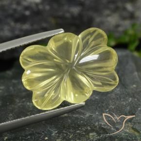 9.49 ct Yellow Quartz Stone, Natural Quartz in Carved Flower Shape for Sale