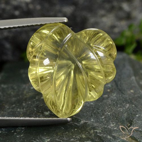 14.18ct Natural Medium Yellow Quartz, Flower Cut, Transparent
