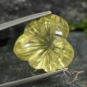 14.18 ct Yellow Quartz Stone, Natural Quartz in Fantasy Carved Leaf Shape for Sale