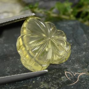 Quartz Gemstone in 15.9 x 15.3 mm Size for Sale, Quartz Stone in Medium Yellow Color